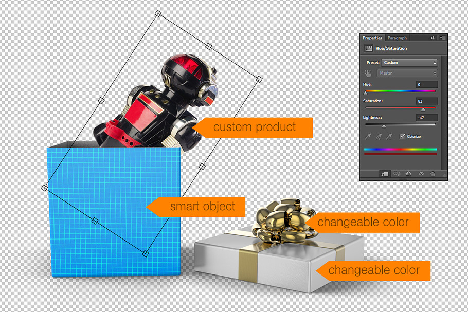 Download Cube Gift Box Mockup | Creative Product Mockups ~ Creative Market