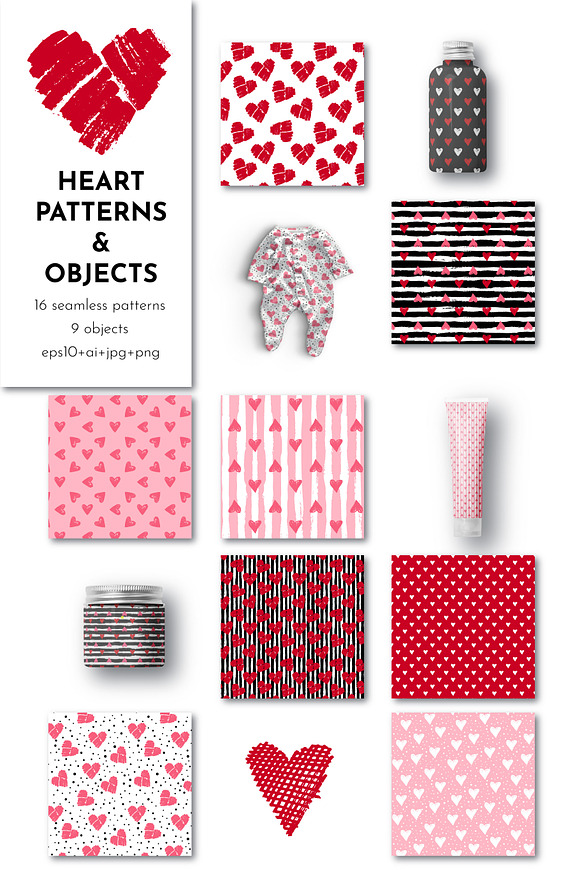 Heart Clipart & Heart Pattern. Love in Patterns - product preview 9