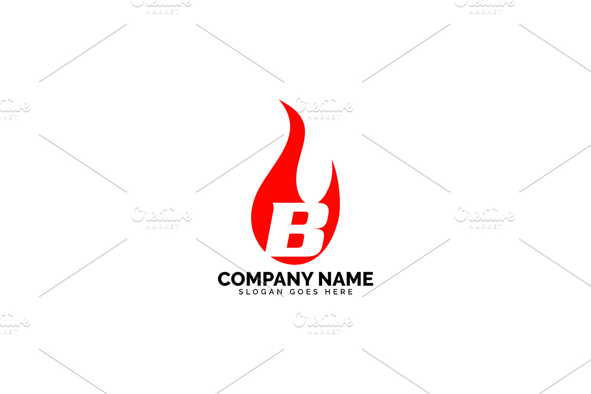 b letter flame logo in Logo Templates - product preview 8