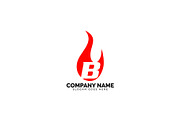 b letter flame logo