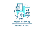 Mobile marketing blue concept icon