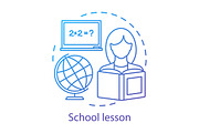 Math lesson, learning process icon