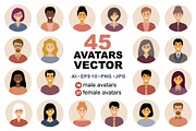 Avatar round icons with people