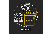 Algebra chalk concept icon