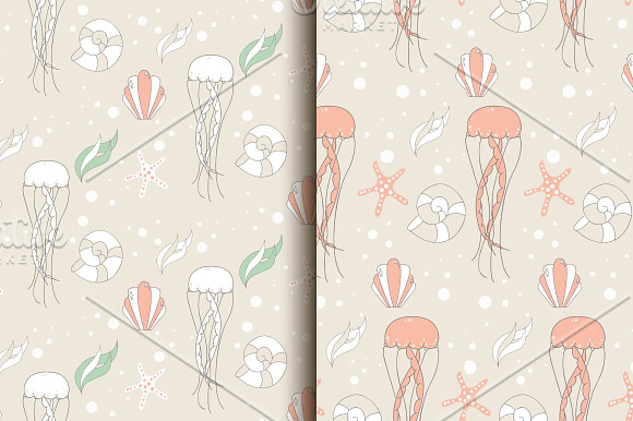 4 Seamless Patterns - Underwater in Patterns - product preview 2