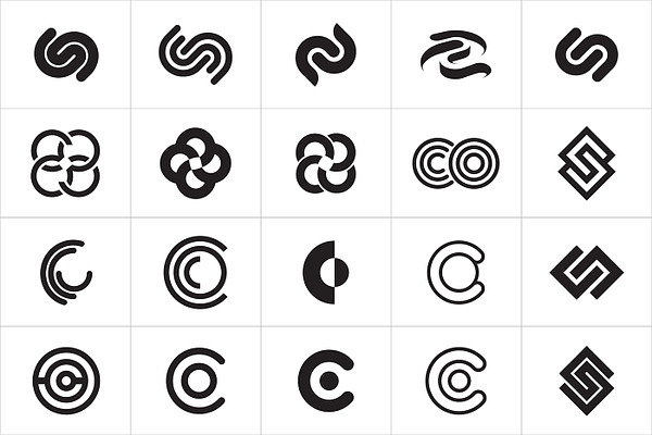 C Letter Logo Bundle Monogram Set