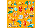 Set of summer and beach objects.