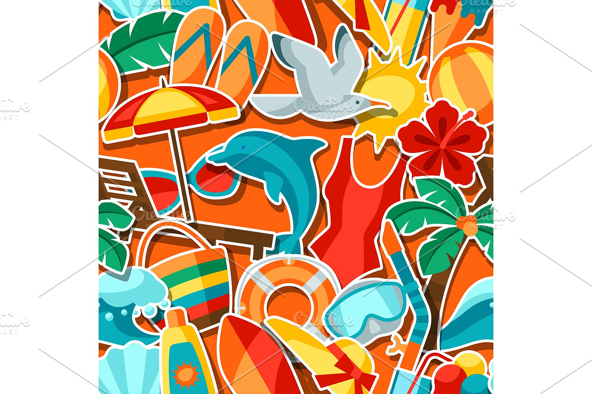 Seamless pattern with summer and in Patterns - product preview 8