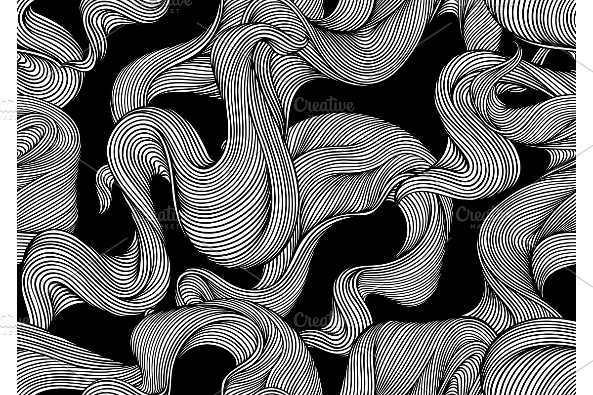 Seamless pattern with wave line in Patterns - product preview 8