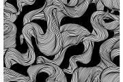 Seamless pattern with wave line