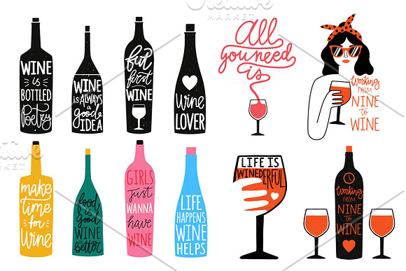 Music, party and wine collection in Illustrations - product preview 4