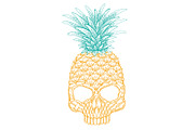 Pineapple skull. Vector illustration