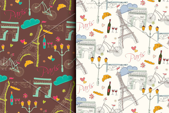 Paris: 3 Patterns + 1 Illustration in Patterns - product preview 1