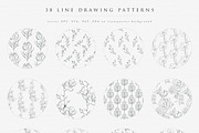Line Drawing Floral Patterns