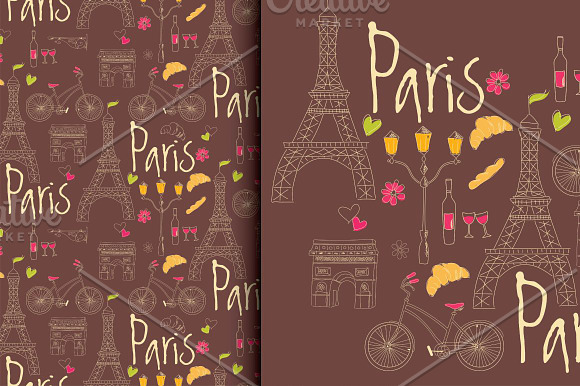 Paris: 3 Patterns + 1 Illustration in Patterns - product preview 2
