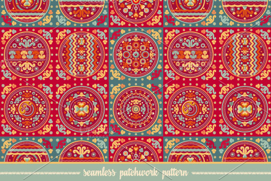 Seamless patchwork pattern. Tile.