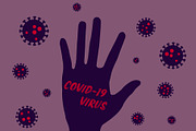 Covid-19 virus written on a hand