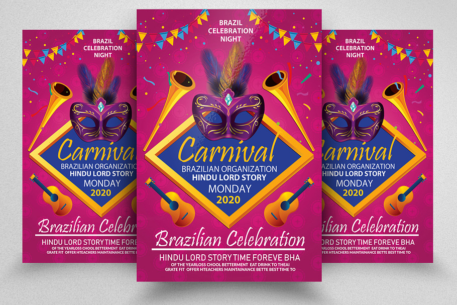 Brazil Carnival Night Flyer Template in Flyer Templates - product preview 8