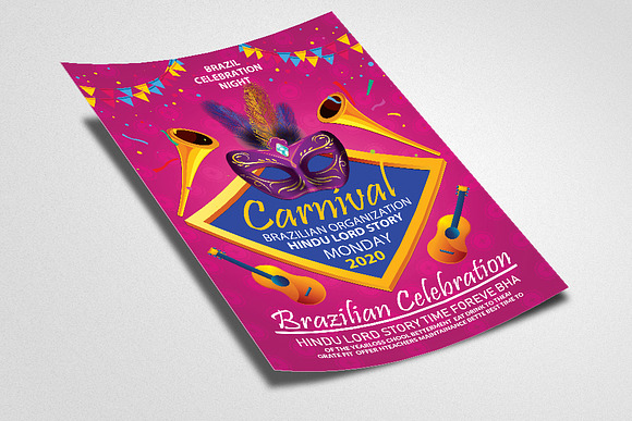 Brazil Carnival Night Flyer Template in Flyer Templates - product preview 1