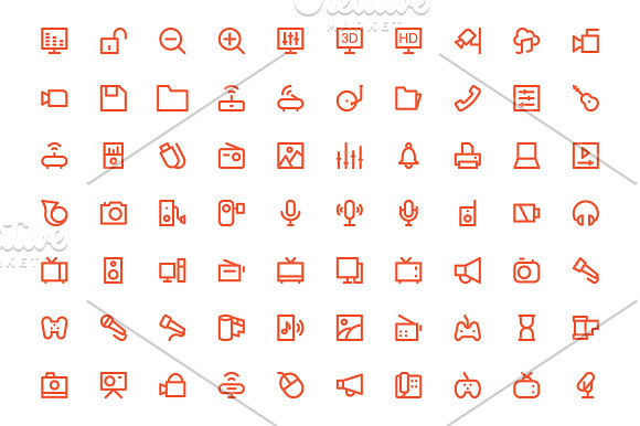 250+ Multimedia Icons Set in Graphics - product preview 1