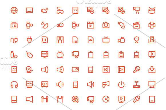 250+ Multimedia Icons Set in Graphics - product preview 2