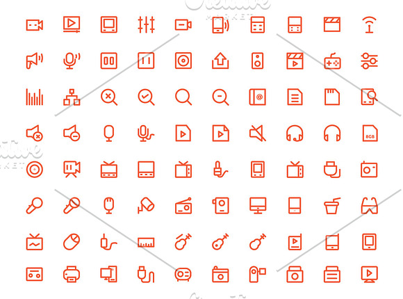 250+ Multimedia Icons Set in Graphics - product preview 3