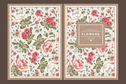 Set. Flowers. Card, frame, Peonies.