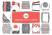 Hand drawn abstract cards