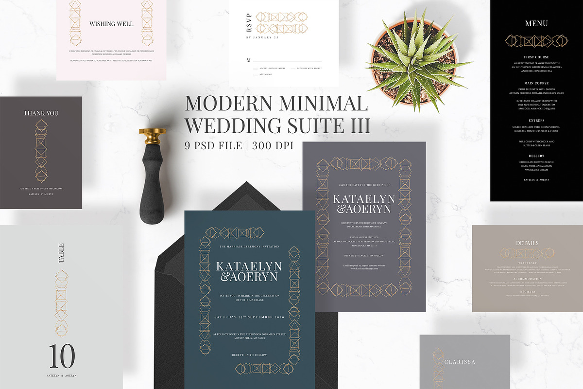 Modern Minimal Wedding Suite III in Wedding Templates - product preview 8