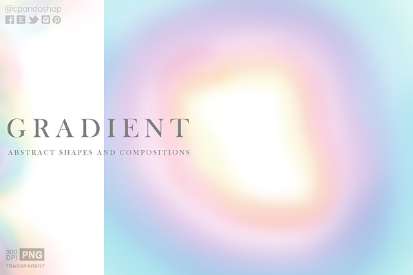 Gradient, abstract shapes in pastels