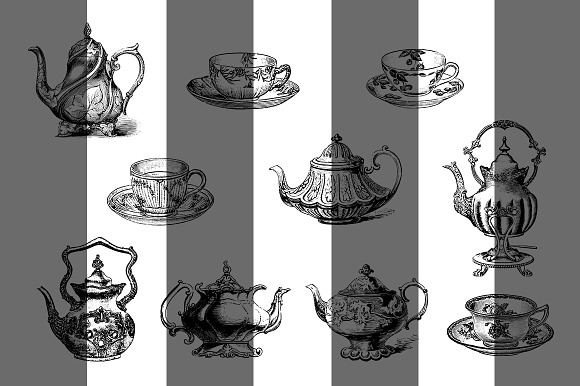 Teacups & Teapots Coffee Cups PNG in Graphics - product preview 1