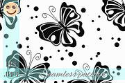 Black butterfly pattern