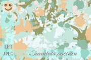 Teal, beige, green camouflage