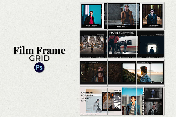 Film Frame Insta Grid (TriplePost) in Instagram Templates - product preview 2