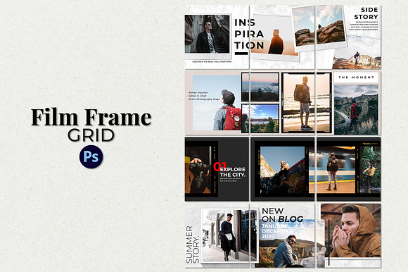 Film Frame Insta Grid (TriplePost) in Instagram Templates - product preview 3