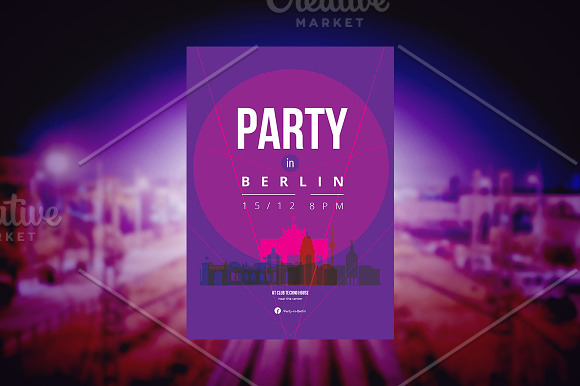 3 Posters - Party in Berlin in Stationery Templates - product preview 2