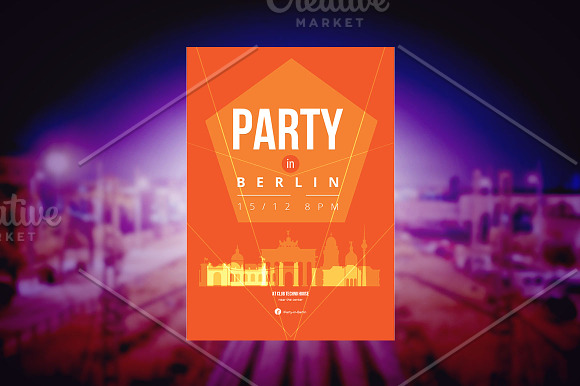 3 Posters - Party in Berlin in Stationery Templates - product preview 3