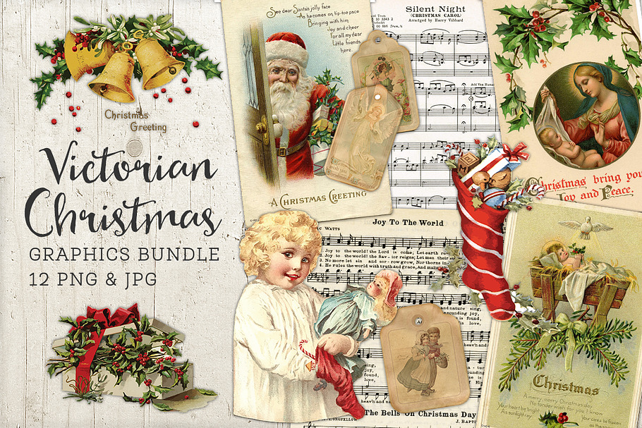 Victorian Christmas Graphics Bundle