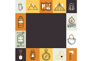 Camping isolated icons in outdoor