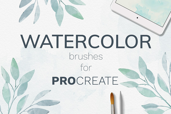 Procreate watercolor brush set