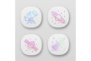 Astronomy app icons set
