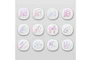 Beauty devices app icons set