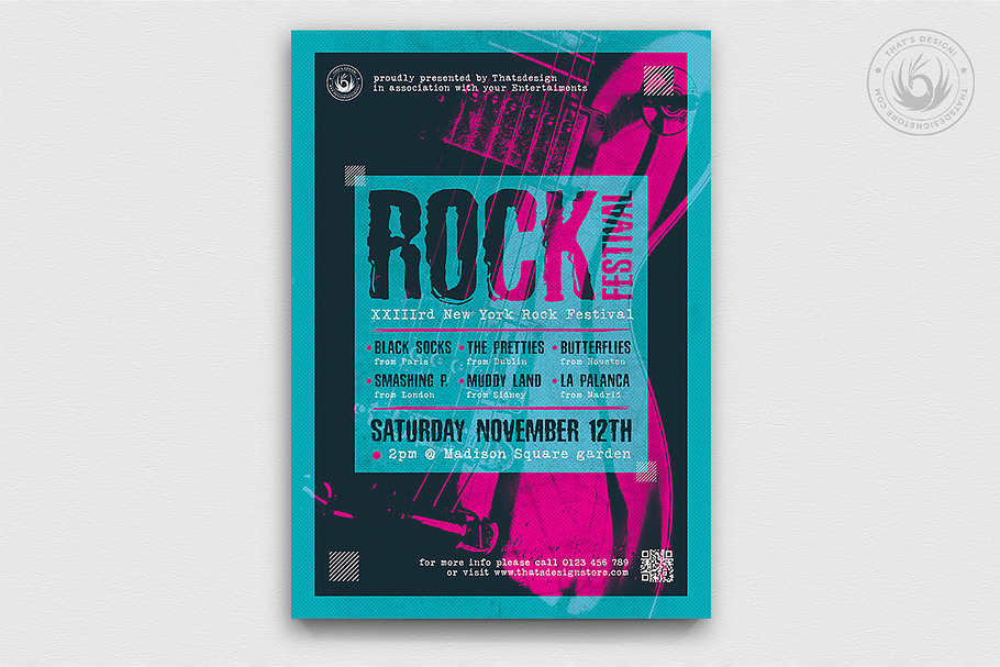 Indie Rock Flyer Template V10 in Flyer Templates - product preview 8