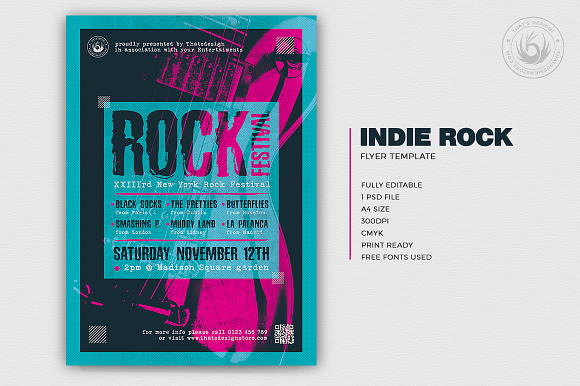 Indie Rock Flyer Template V10 in Flyer Templates - product preview 1