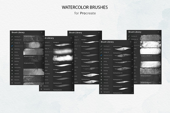 Procreate watercolor brush set in Add-Ons - product preview 12