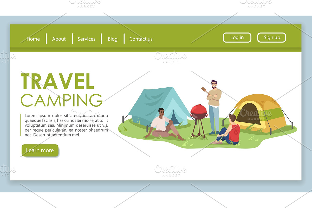 Travel camping landing page in Landing Page Templates - product preview 8