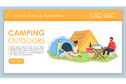 Camping outdoors landing page