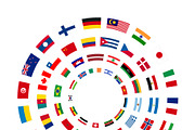 A lot of flags of sovereign states