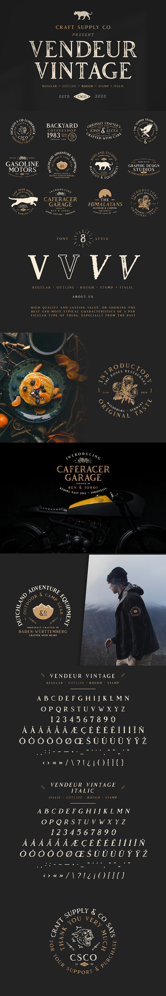 Vendeur Vintage Font Family + Extras in Serif Fonts - product preview 10