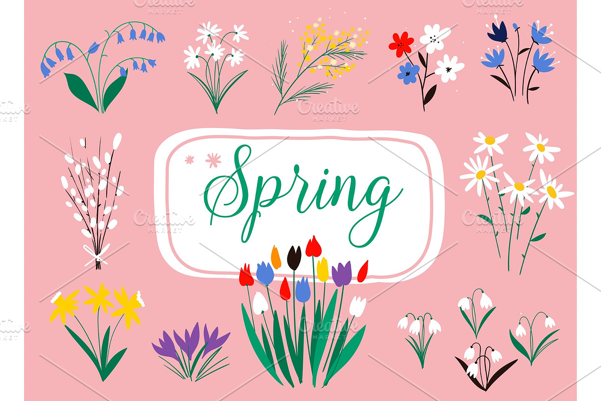 Early spring forest and garden in Illustrations - product preview 8